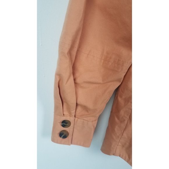 Universal Thread Women's Sz. XS Coral Drawstring Waist Button Up Utility Jacket - Picture 8 of 8